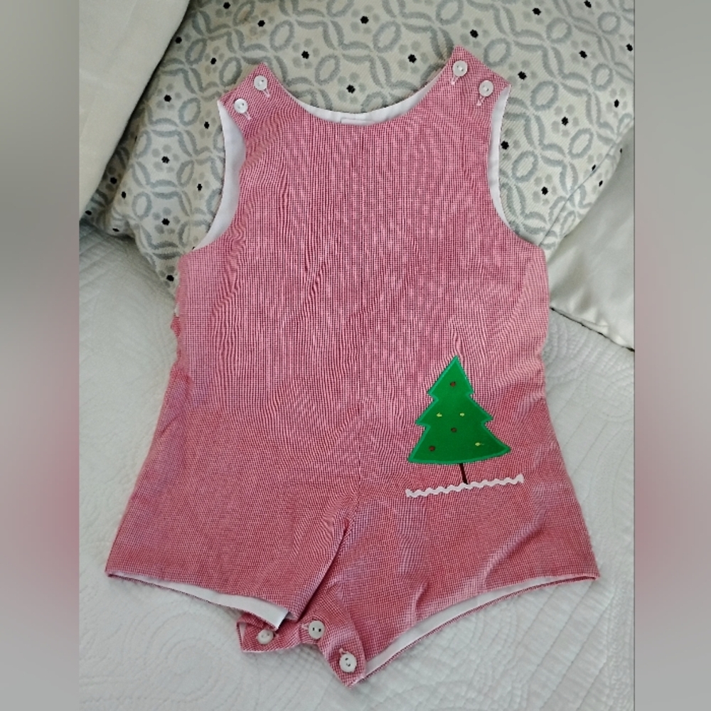 Boutique Not Smocked Christmas Romper Size 12 Mo